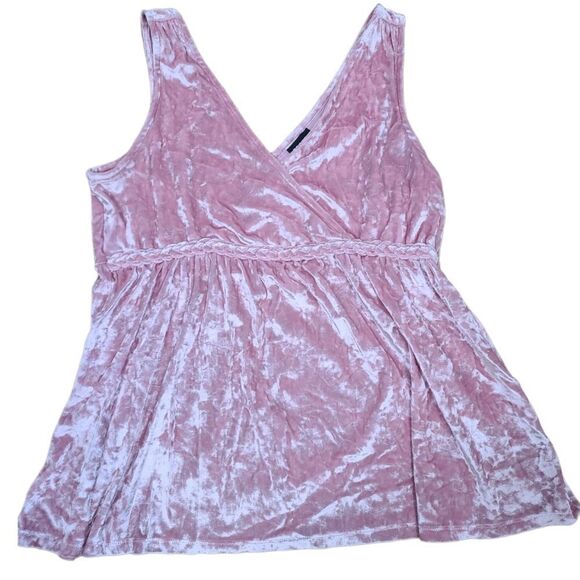 Torrid Pink Velvet Surplice Babydoll Tank - Picture 4 of 10